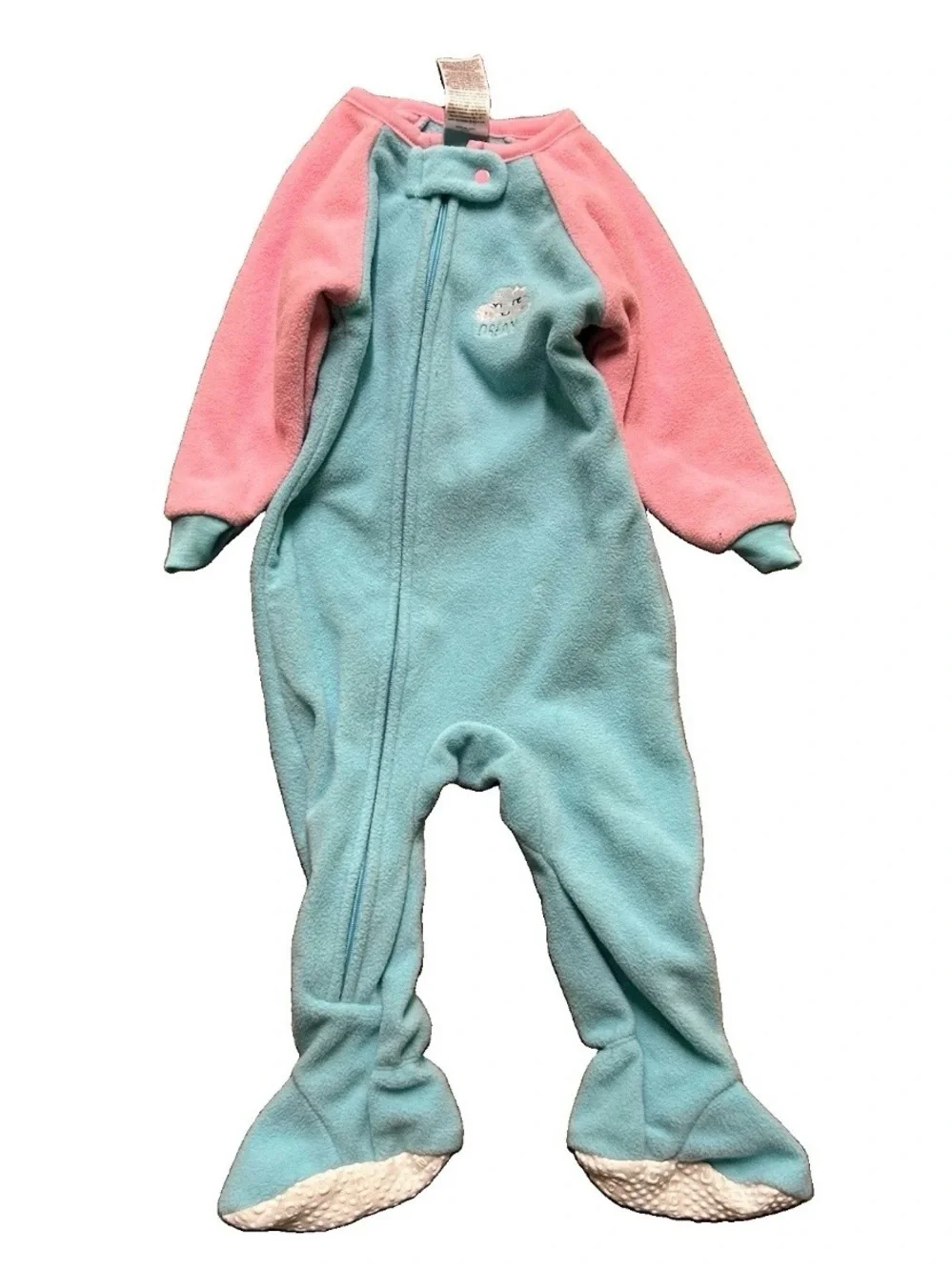 Baby Girl Footie Pajamas Pink Bunnies Flowers Size 6-9 Months